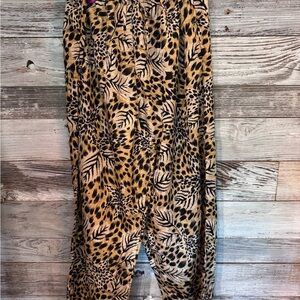 Leopard Print Silky Harem Pants